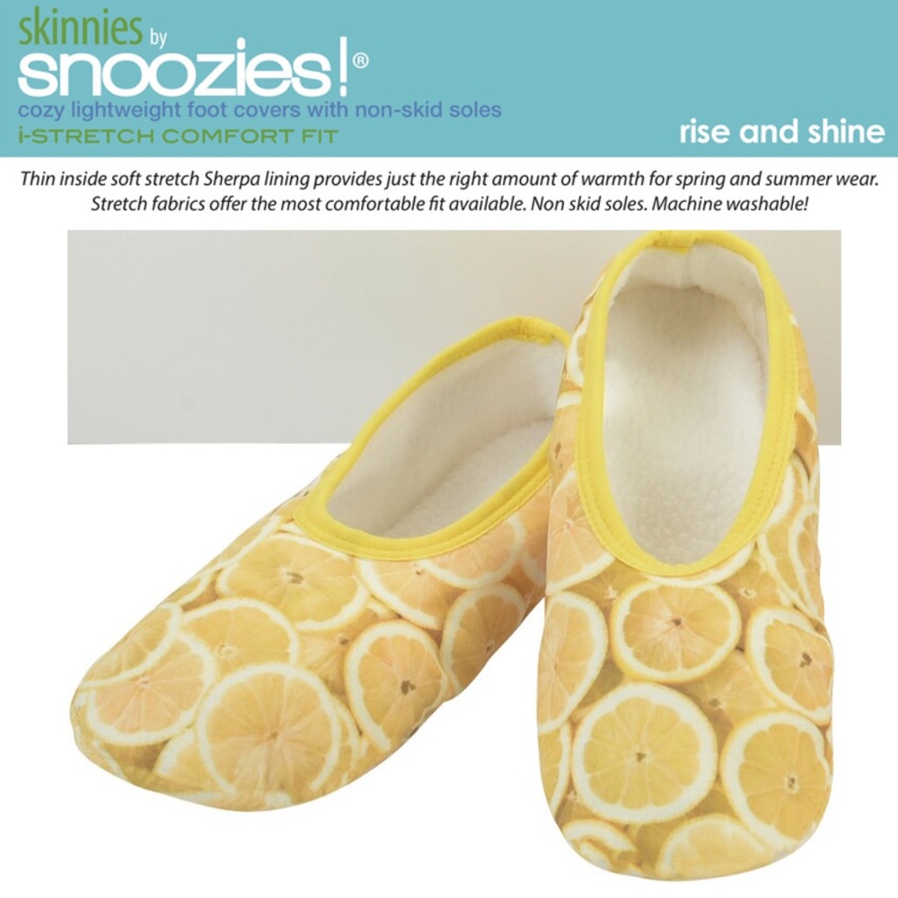 skinnies by snoozies Yellow Lemon Slippers